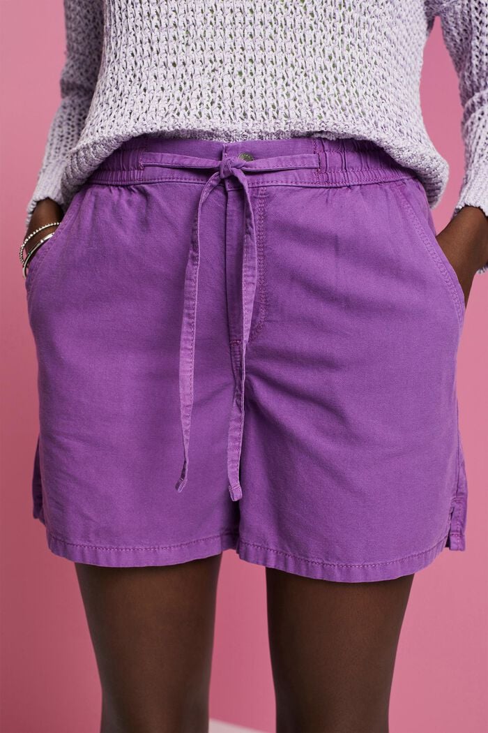 Shorts im Casual-Look mit elastischem Bund, PURPLE, detail image number 2
