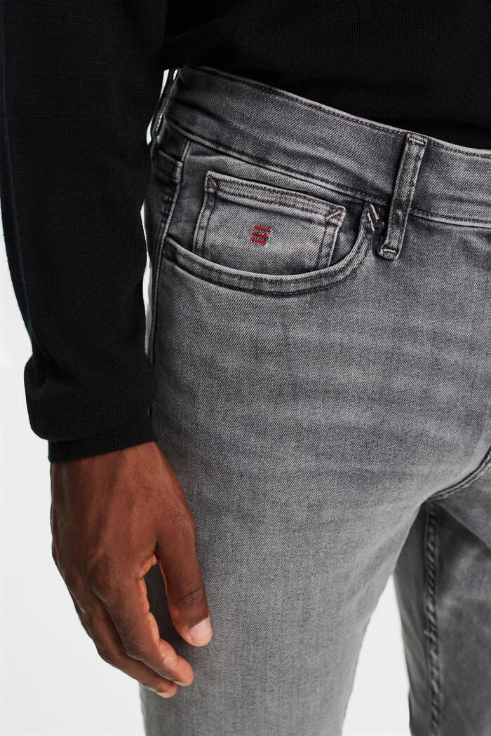 Skinny Jeans mit mittlerer Bundhöhe, GREY LIGHT WASHED, detail image number 2