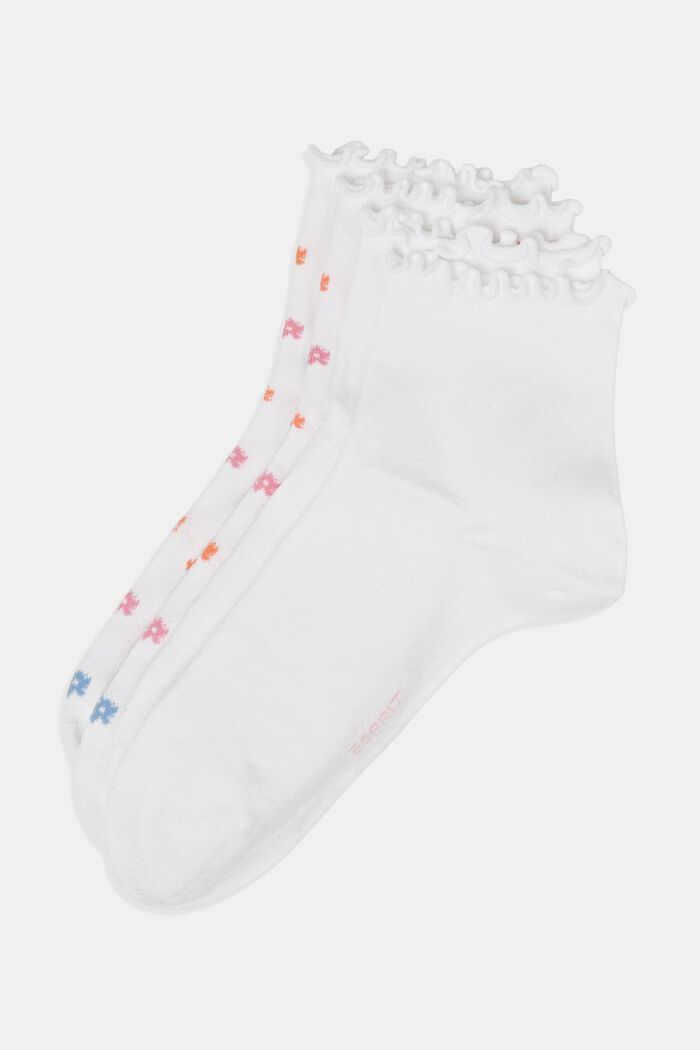 2er-Pack Socken mit Wellensaum, WHITE, detail image number 0