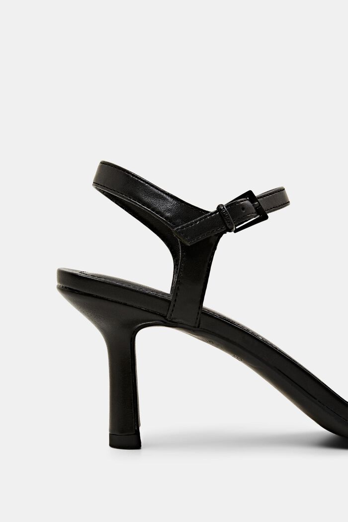 Sandalen mit Absatz und eckigem Peeptoe, BLACK, detail image number 3