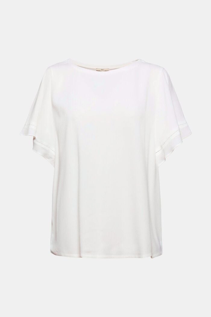 Kurzärmelige Bluse aus LENZING™ ECOVERO™, OFF WHITE, detail image number 7