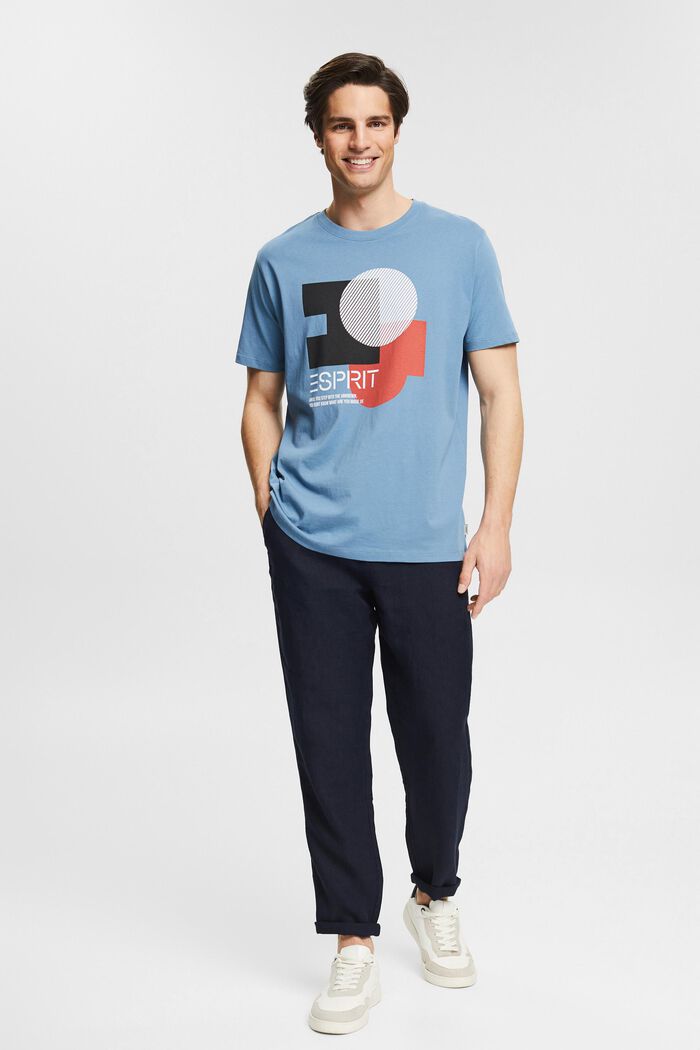 Jersey-T-Shirt mit Print, Bio-Baumwolle, BLUE, detail image number 5