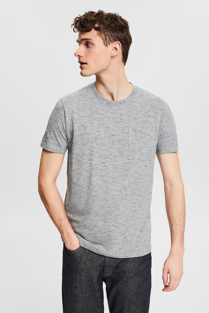 Meliertes Jersey-T-Shirt, LENZING™ ECOVERO™, MEDIUM GREY, detail image number 0