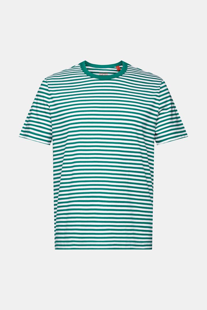 Gestreiftes Jersey T-Shirt, 100 % Baumwolle, DARK GREEN, detail image number 6