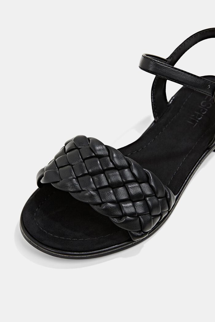 Sandalen mit geflochtenem Riemen, BLACK, detail image number 4