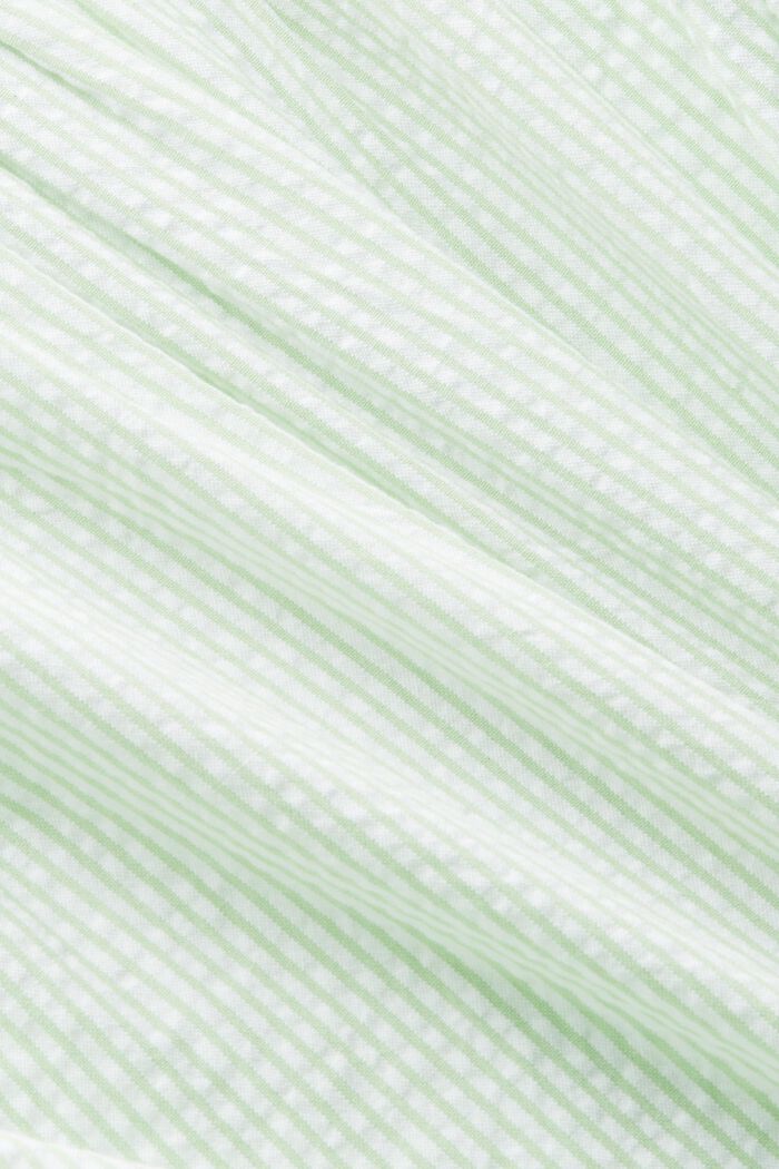 Gestreifte Baumwollbluse mit V-Ausschnitt, LIGHT GREEN, detail image number 4