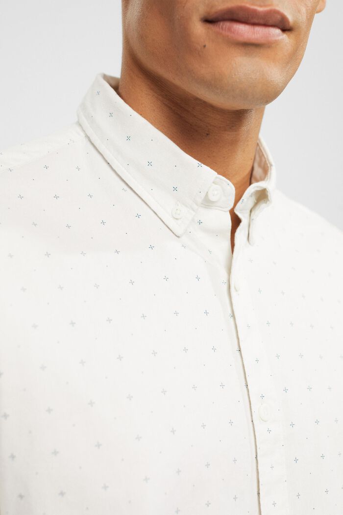 Button-Down-Hemd mit Micro-Print, OFF WHITE, detail image number 0