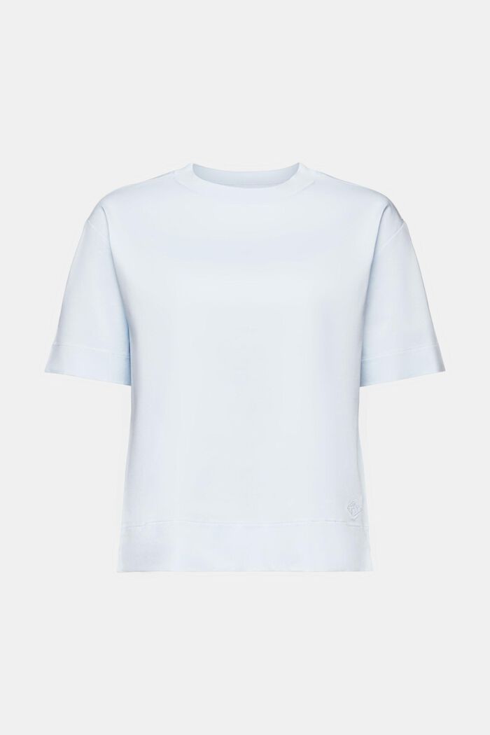T-Shirt aus Pima-Baumwolle mit Rundhalsausschnitt, PASTEL BLUE, detail image number 5