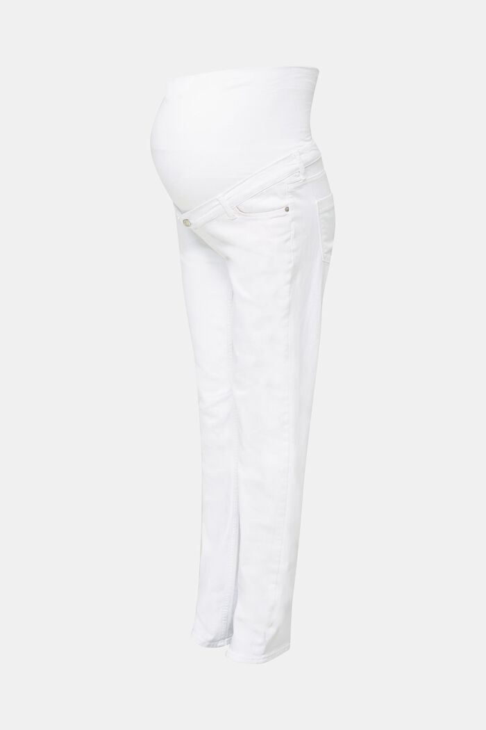 Basic-Jeans mit Überbauchbund, WHITE, overview