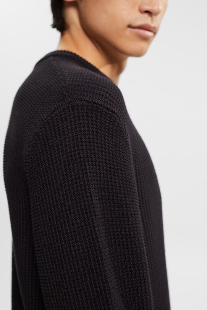 Pullover aus reiner Baumwolle, BLACK, detail image number 0