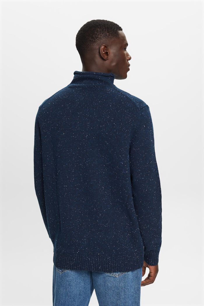 Pullover mit Stehkragen aus Wollmix, PETROL BLUE, detail image number 3