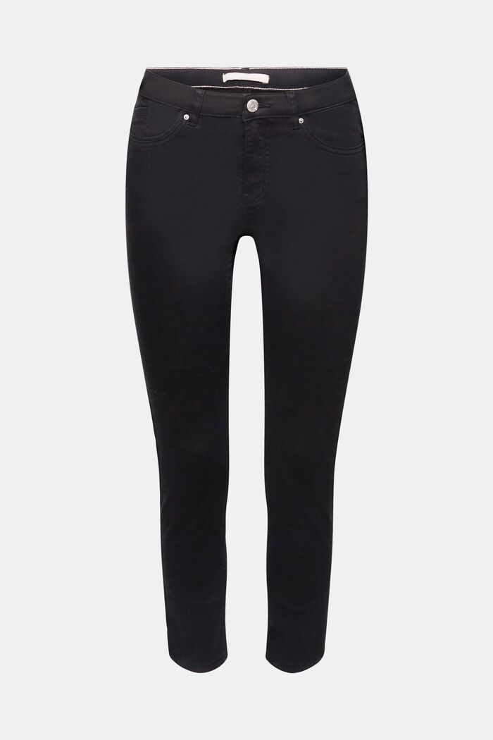 Stretchige Mid-Rise-Hose in Cropped-Länge, BLACK, detail image number 8