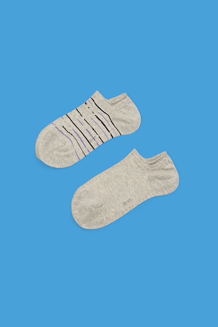 2er-Pack Nicht sichtbare, knöchelhohe Socken aus Bio-Baumwolle, STORM GREY, detail image number 0