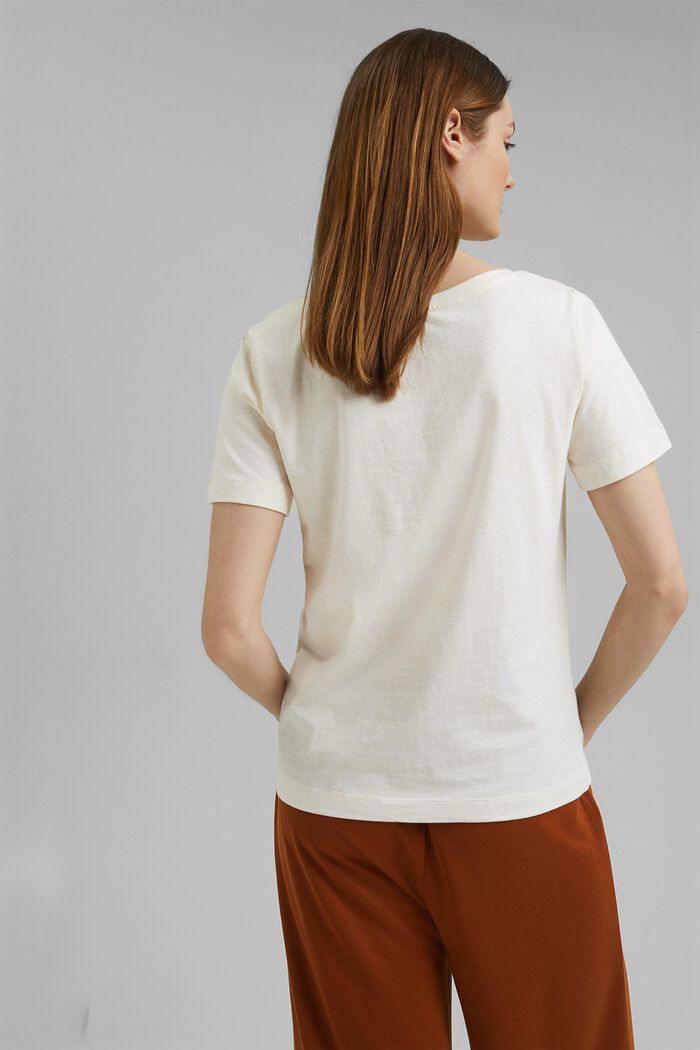 T-Shirt mit Noppen-Struktur, Organic Cotton, OFF WHITE, detail image number 3