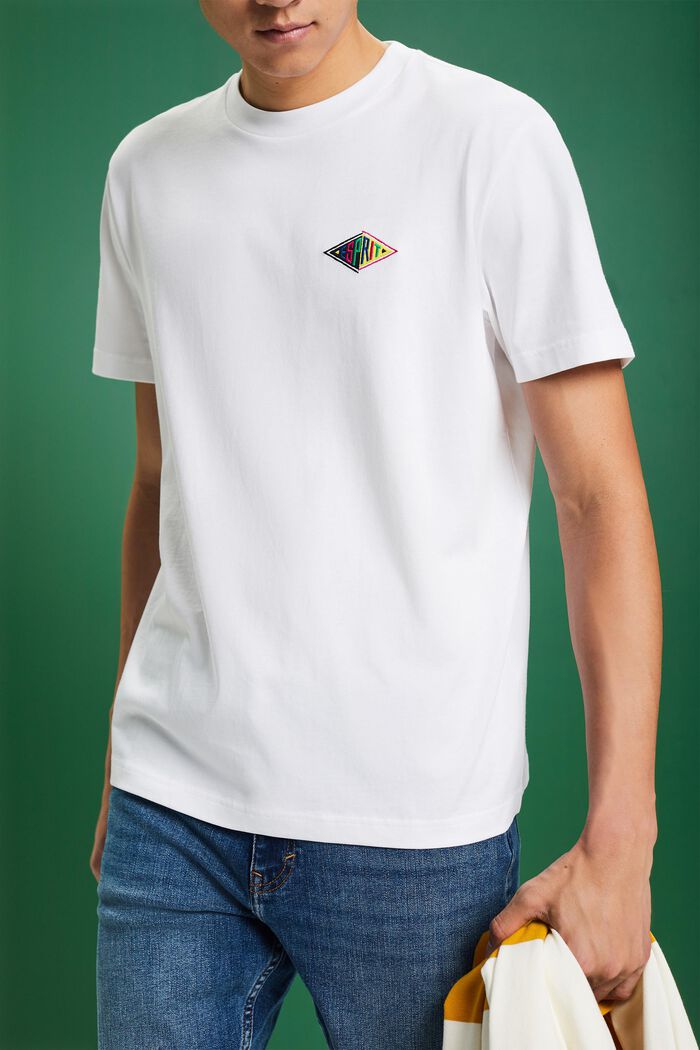 Logo-T-Shirt aus Baumwolljersey, WHITE, detail image number 2