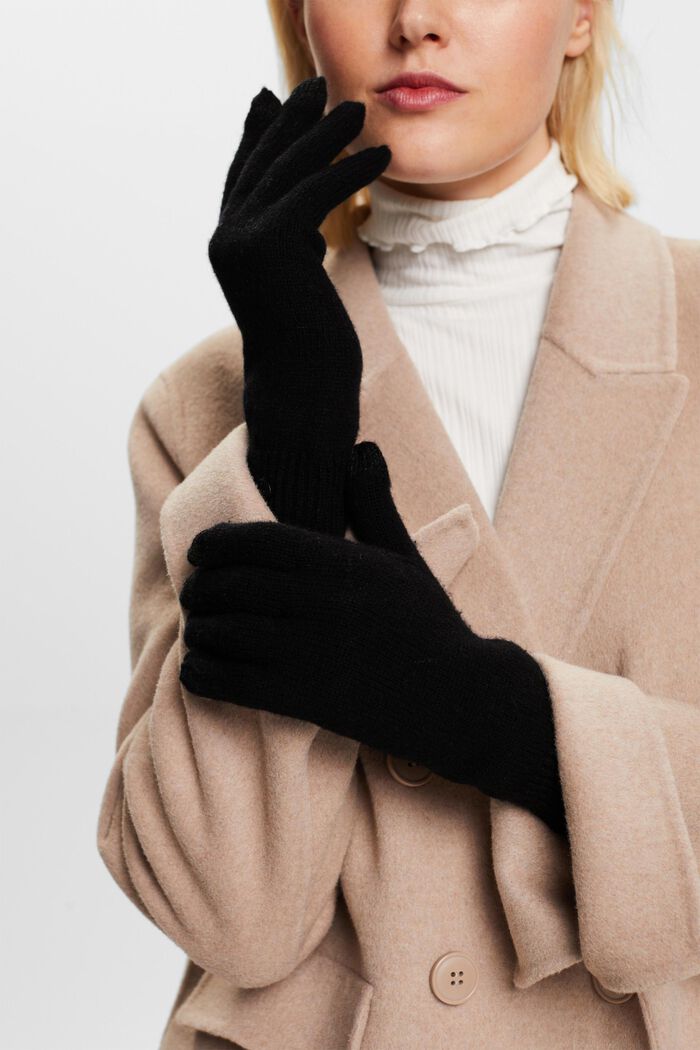 Rippstrick-Handschuhe, BLACK, detail image number 2