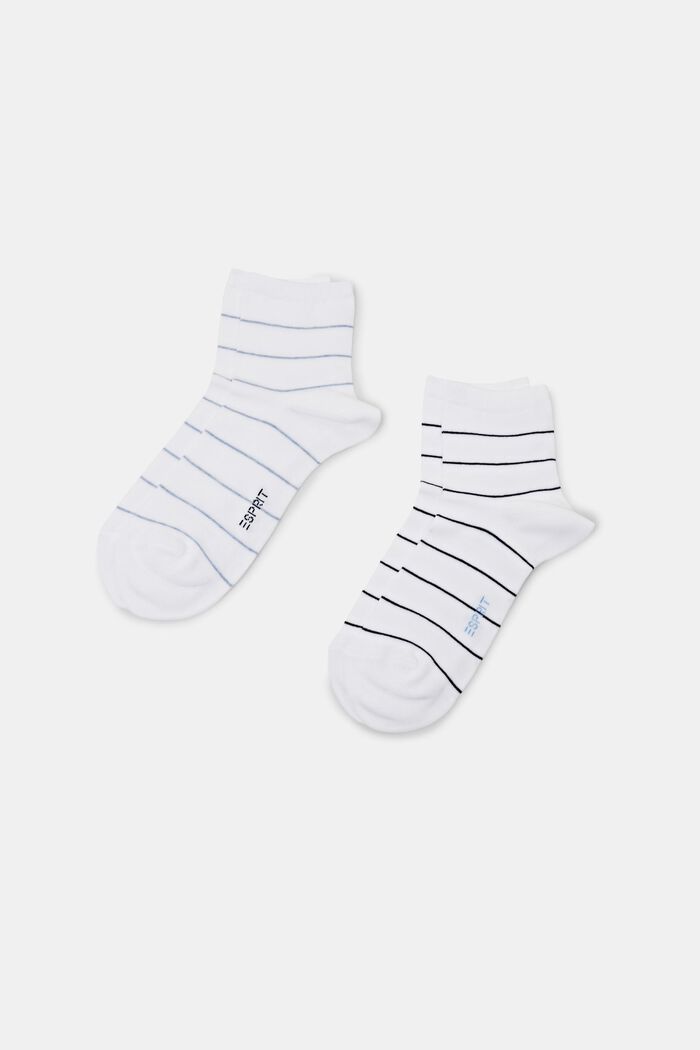 2er-Set Socken mit Streifenmuster, WHITE, detail image number 0