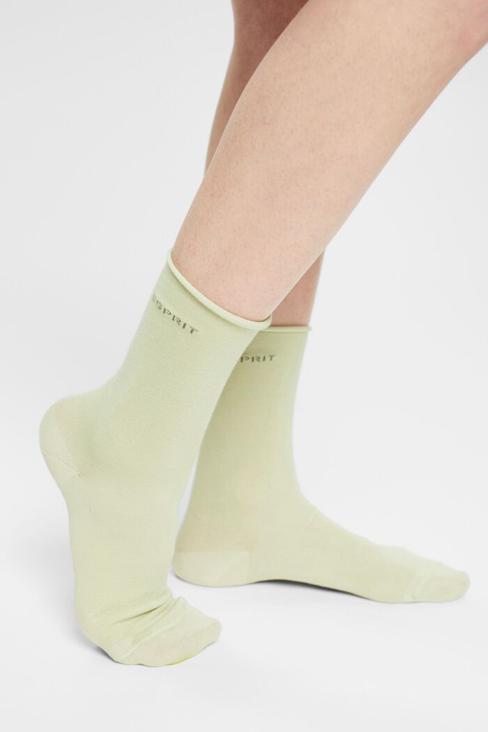 Socken mit Rollbündchen aus Baumwoll-Mix, LIGHT GREEN, detail image number 2