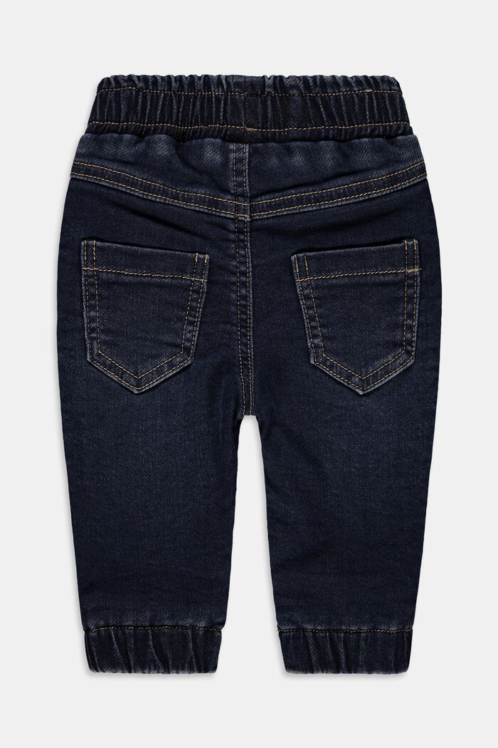 Jeans mit Gummibund aus Baumwolle, BLUE DARK WASHED, detail image number 1