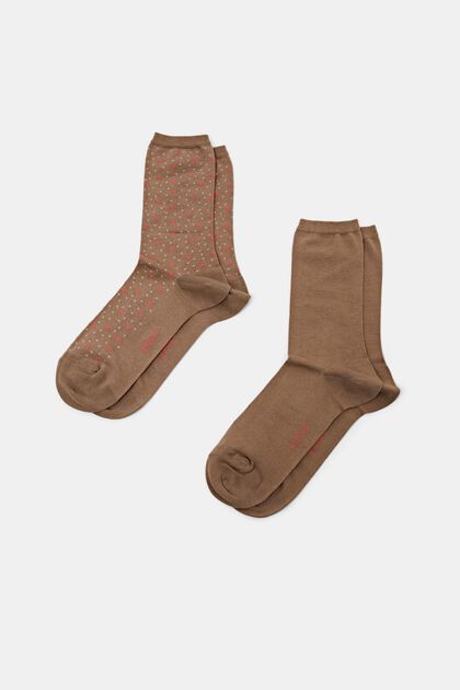 2er-Pack Socken, Organic Cotton, BROWN, overview