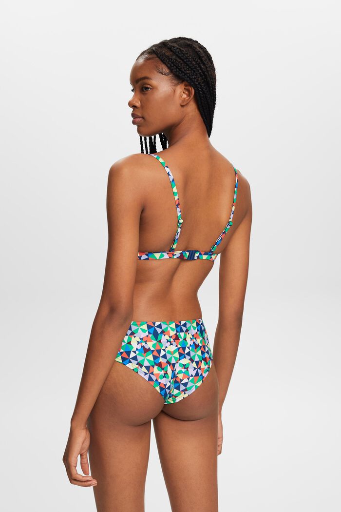 Recycelt: wattiertes Bikini-Top mit Allover-Muster, GREEN, detail image number 2