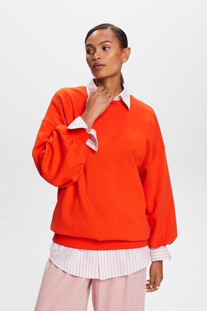 Fleece-Sweatshirt mit Rundhalsausschnitt