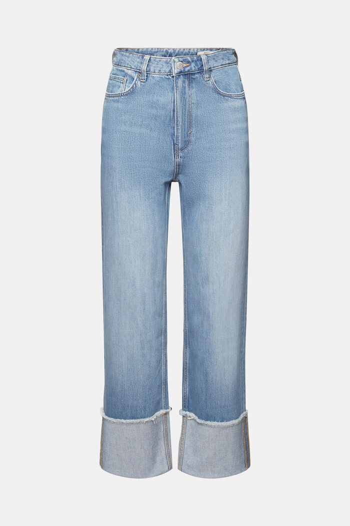 Verkürzte Jeans mit fixiertem Umschlag, TENCEL™, BLUE LIGHT WASHED, detail image number 7