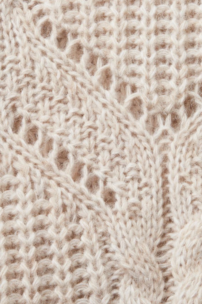 Offenmaschiger Pullover aus Wollmix, DUSTY NUDE, detail image number 5