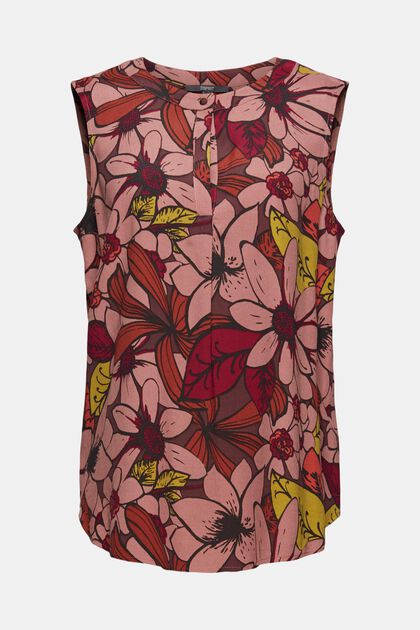 Bluse mit floralem Print, LENZING™ ECOVERO™, TERRACOTTA, overview