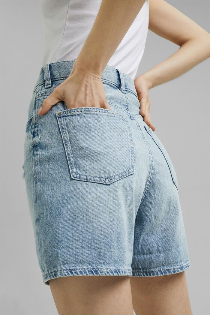 Jeans-Shorts aus 100% Organic Cotton, BLUE LIGHT WASHED, detail image number 5