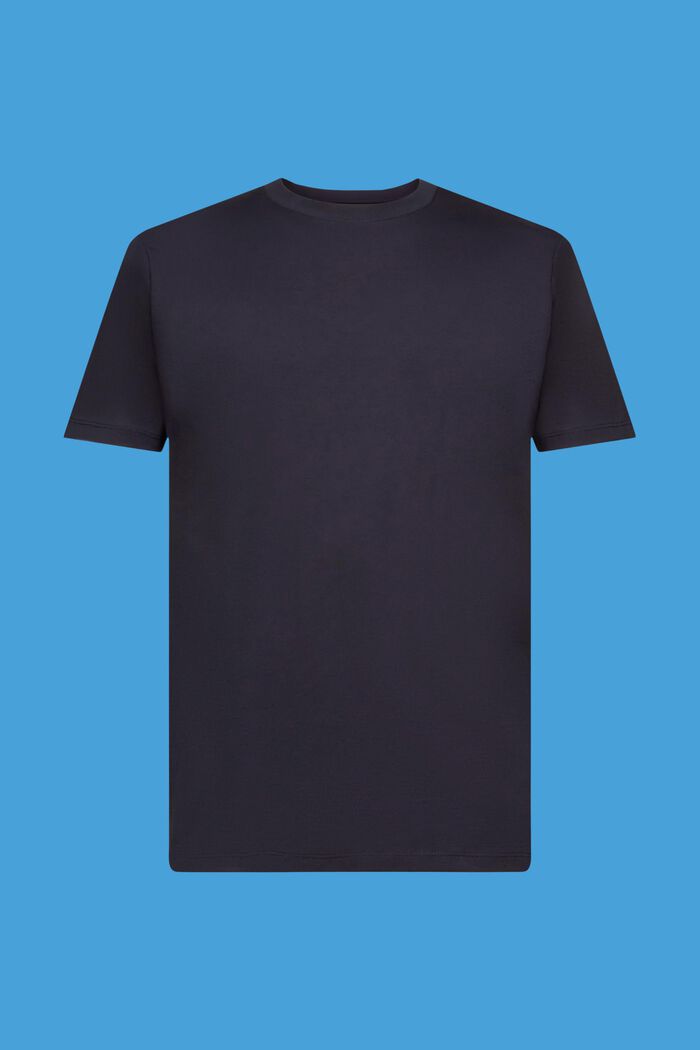 Rundhals-T-Shirt aus reiner Baumwolle, NAVY, detail image number 7