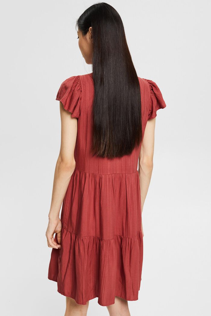 Kleid mit Rüschen-Kragen, LENZING™ ECOVERO™, TERRACOTTA, detail image number 2