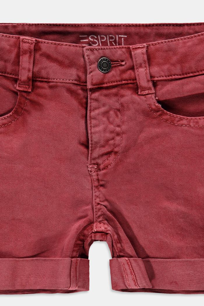 Twill-Shorts mit Verstellbund, Bio-Baumwoll-Mix, GARNET RED, detail image number 2
