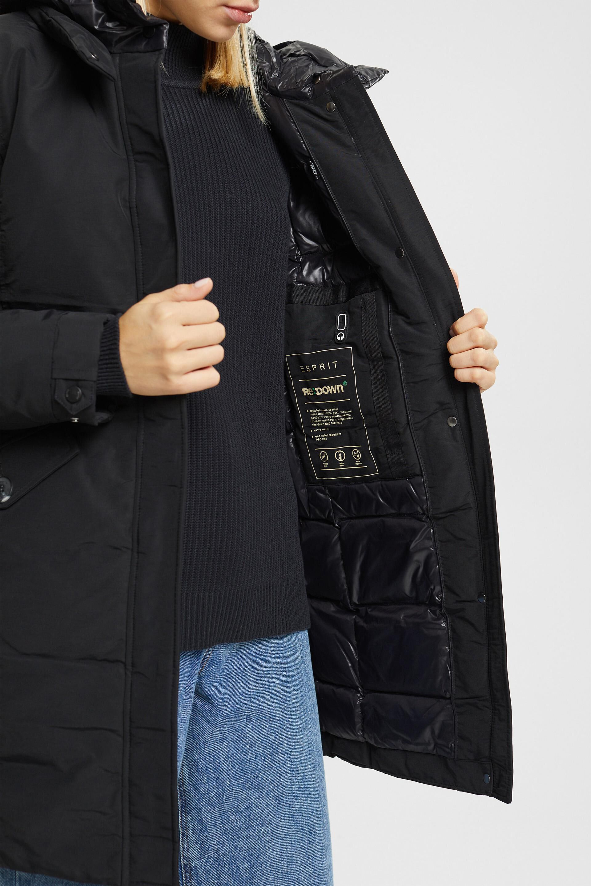ESPRIT - Jacke mit Kapuze und Füllung aus recycelten Daunen in unserem  Online Shop