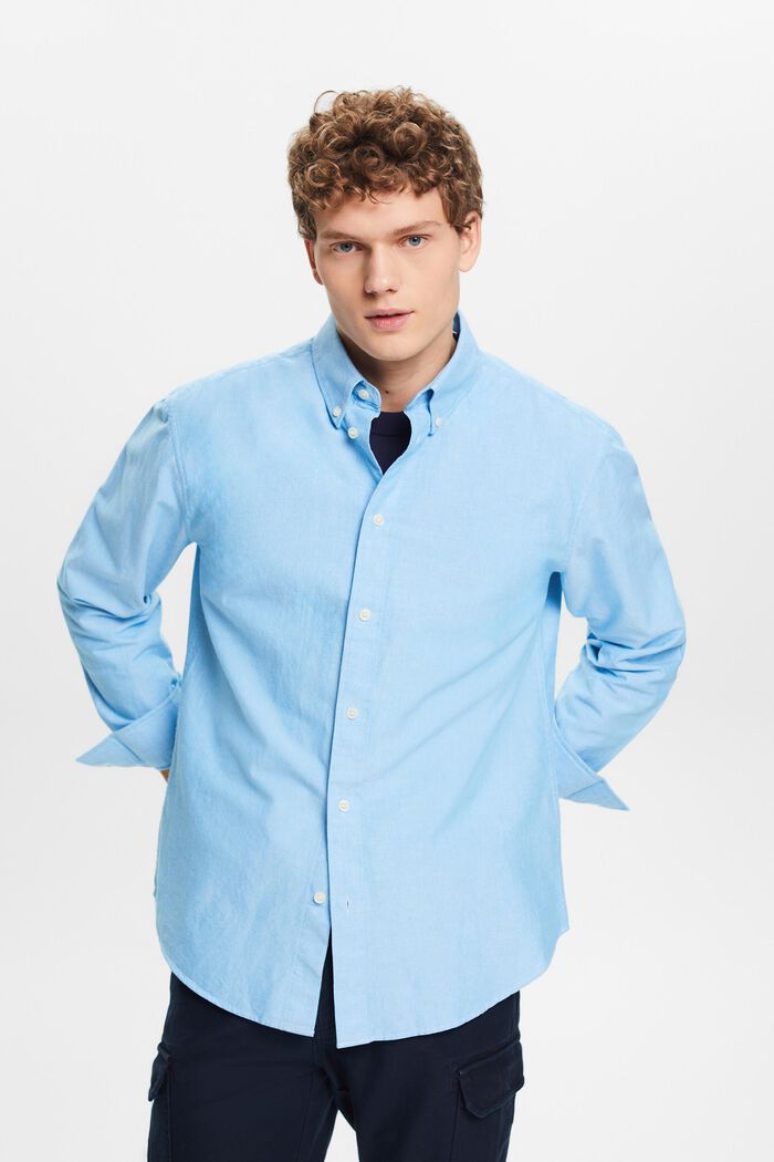 Oxford-Hemd aus Baumwolle, BLUE, detail image number 0