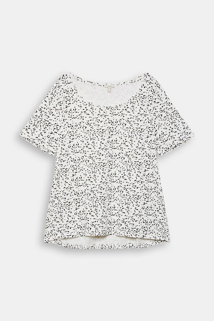 CURVY T-Shirt mit Musterprint, Bio-Baumwolle, OFF WHITE, overview