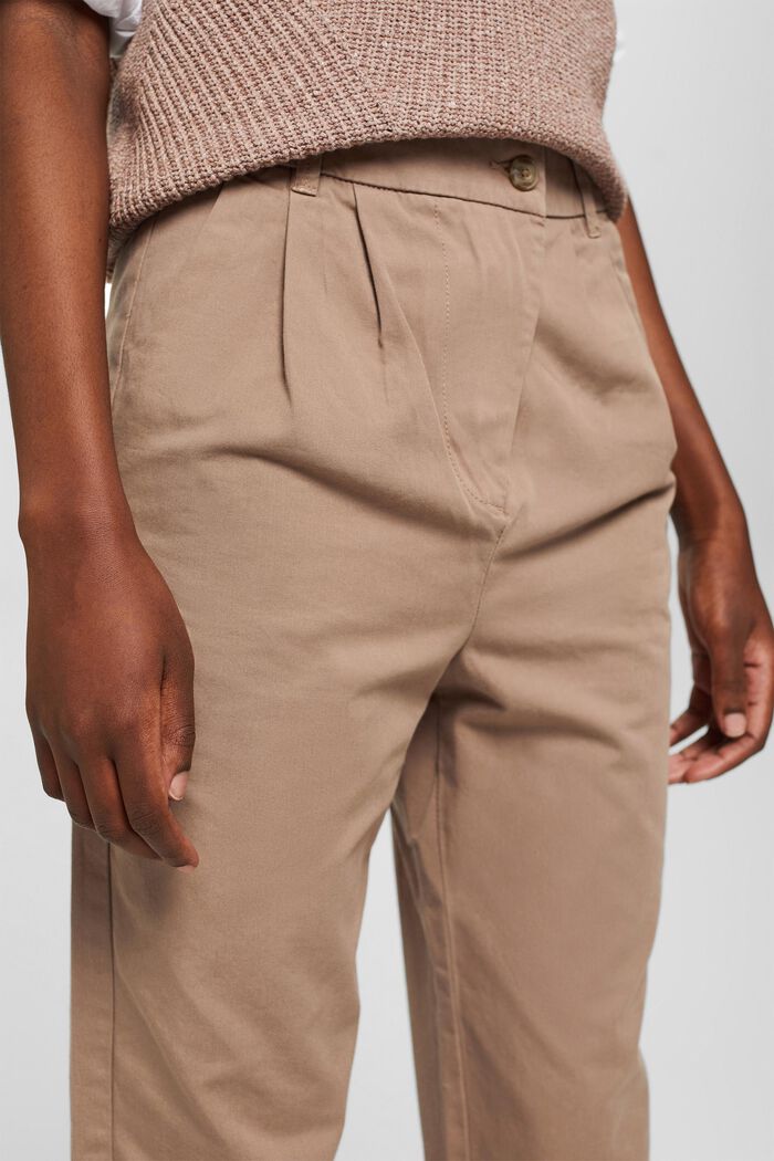 High-Rise-Chino, 100 % Pima-Baumwolle, TAUPE, detail image number 2