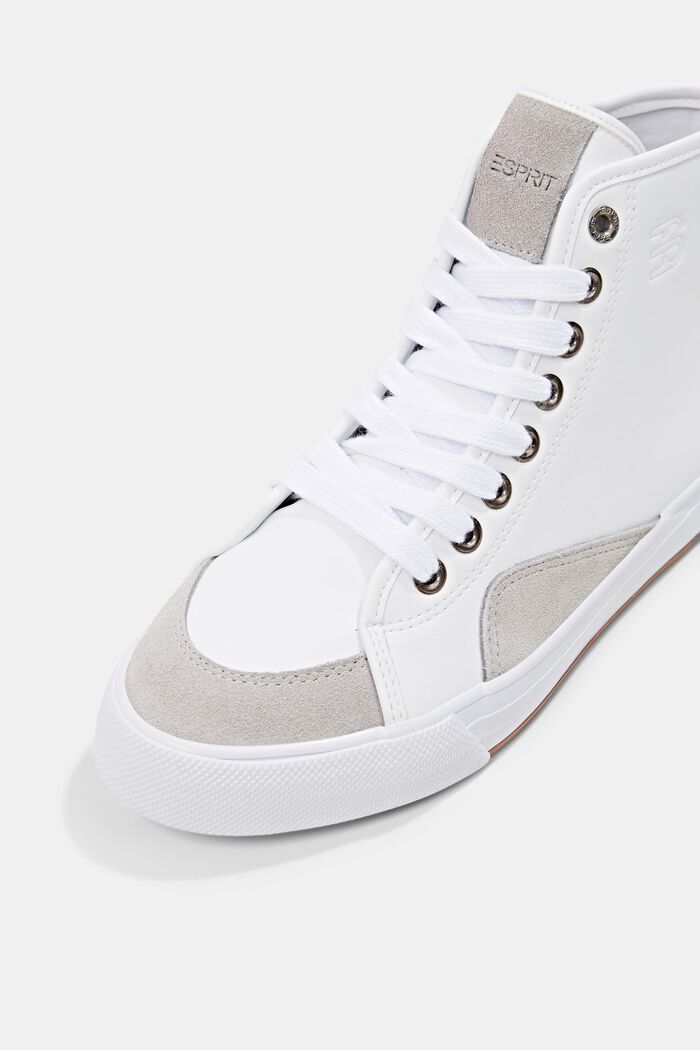 Mit Veloursleder: Sneaker aus Material-Mix, WHITE, detail image number 4