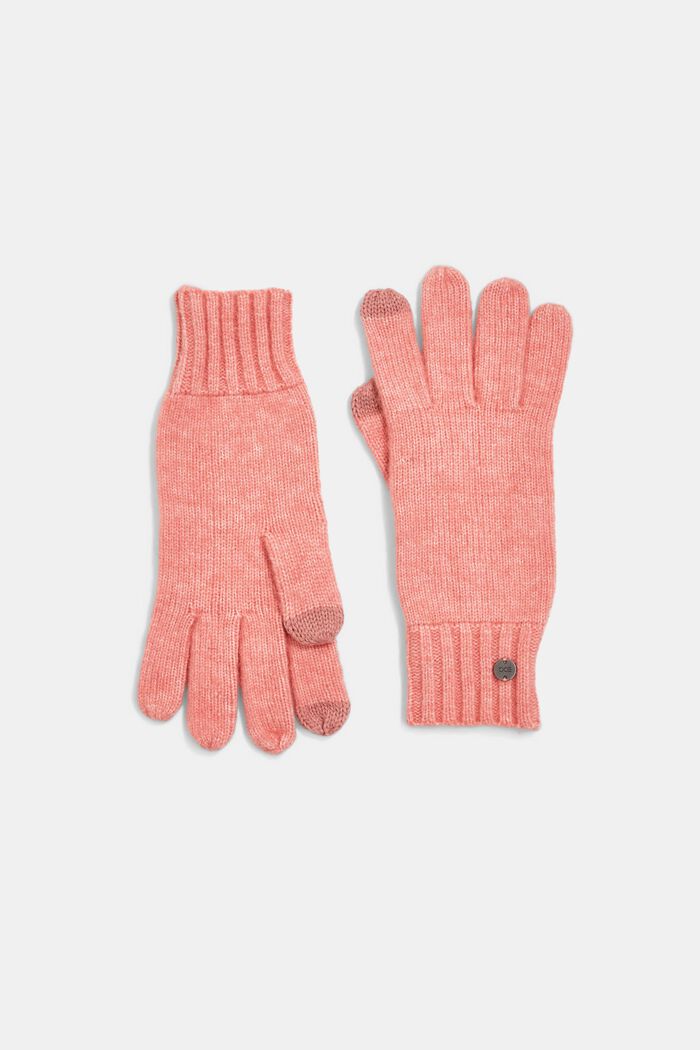 Handschuhe aus Strick, CORAL, detail image number 0
