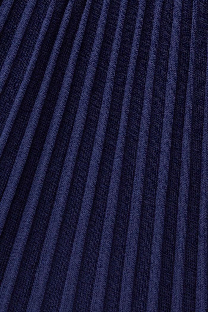 Plissiertes Langarm-Minikleid mit Rundhals, DARK BLUE, detail image number 6