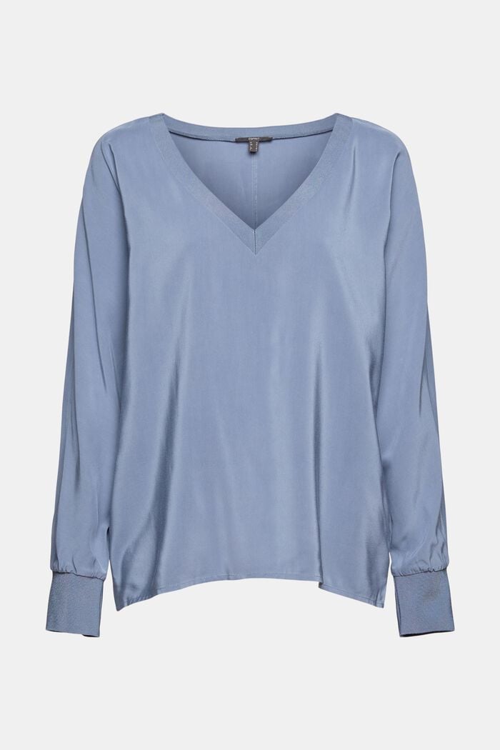 Oversize-Bluse mit LENZING™ ECOVERO™, GREY BLUE, detail image number 6