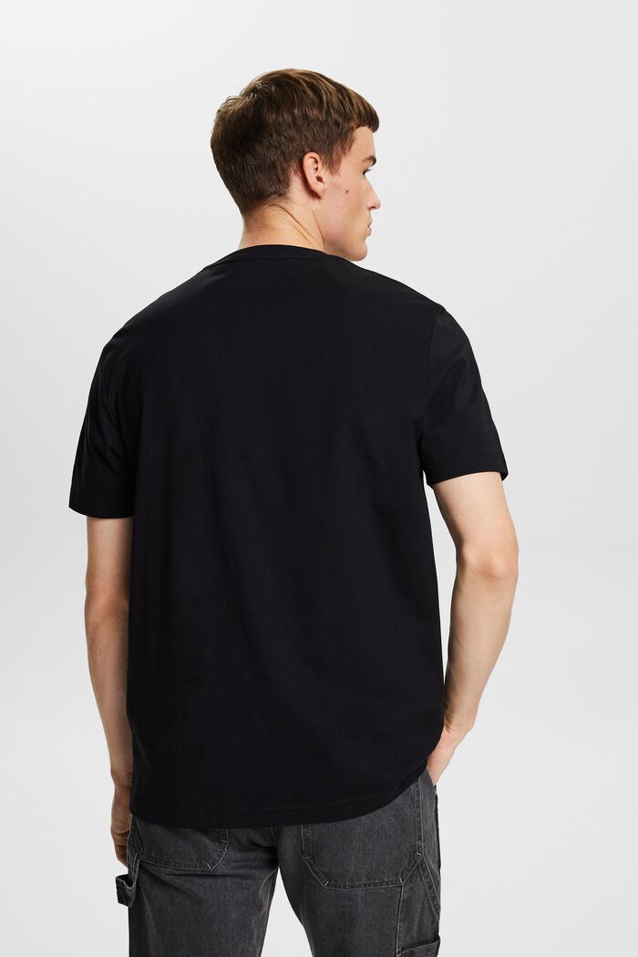 Rundhals-T-Shirt aus Pima-Baumwolljersey, BLACK, detail image number 3