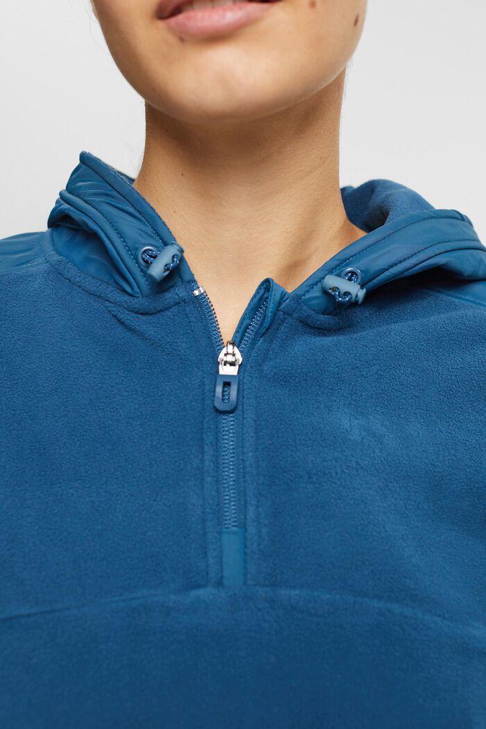Fleece-Sweatshirt mit Kapuze, PETROL BLUE, detail image number 2