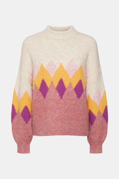 Pullover mit Argyle-Muster, VIOLET, overview