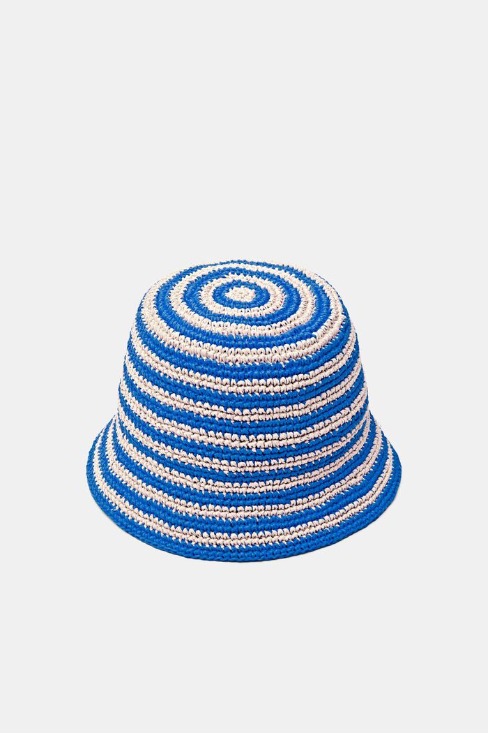 Gewebter Bucket Hat mit Streifen, BRIGHT BLUE, detail image number 0