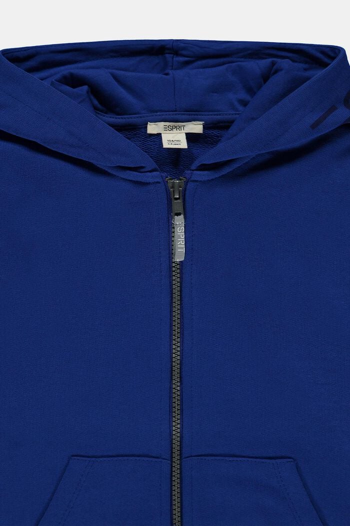 Zipp-Hoodie mit Logo-Print, 100% Baumwolle, BRIGHT BLUE, detail image number 2