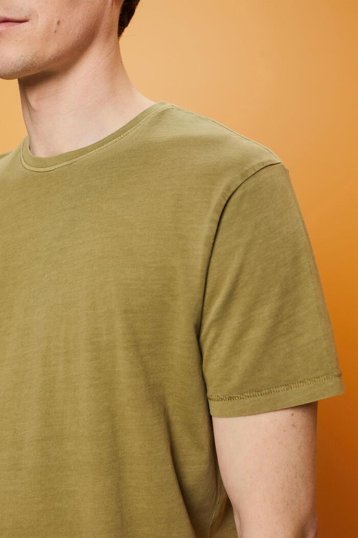 T-Shirt im Washed-Look, 100 % Baumwolle, OLIVE, detail image number 2