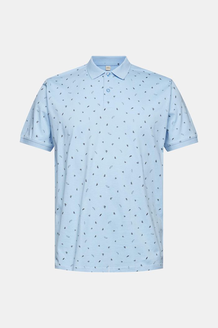 Jersey-Poloshirt mit Print, LIGHT BLUE, overview
