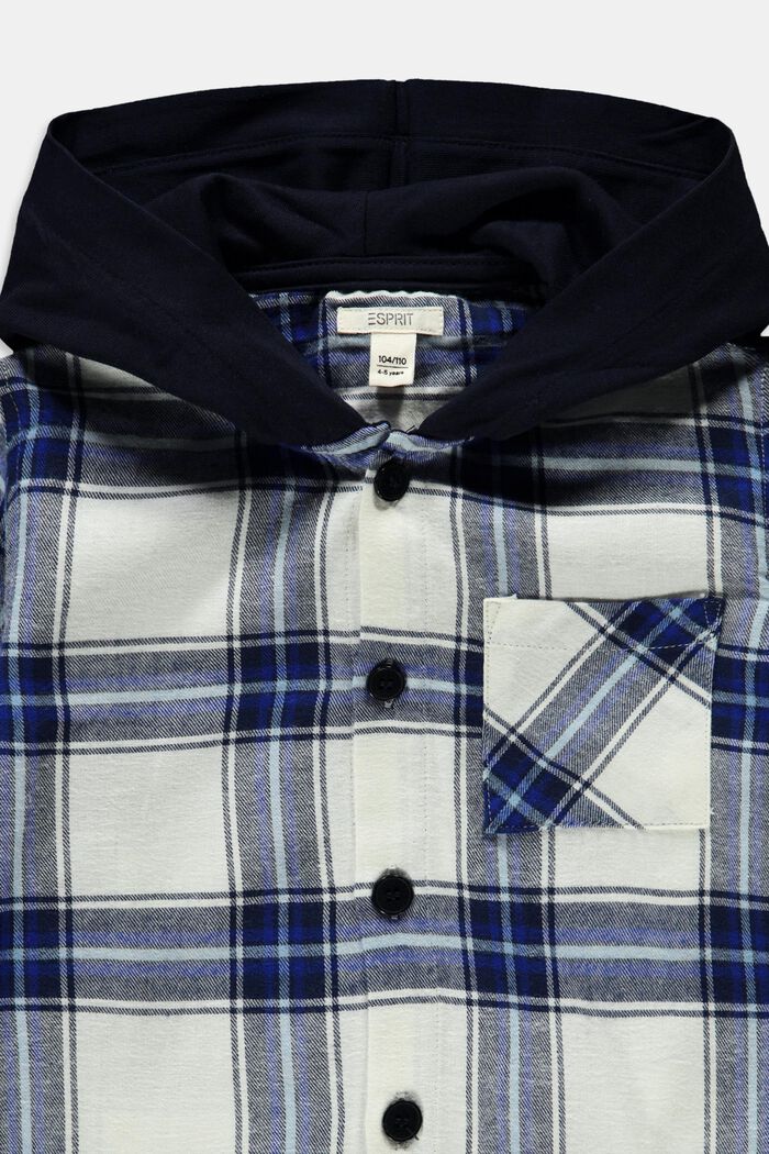 Karo-Baumwollhemd mit eingearbeiteter Kapuze, ICE, detail image number 2