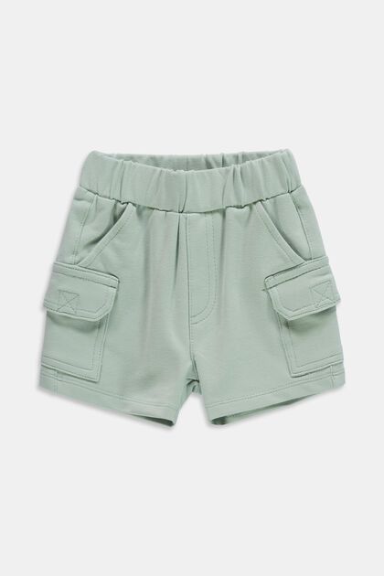 Cargo-Shorts aus Sweat, LIGHT AQUA GREEN, overview